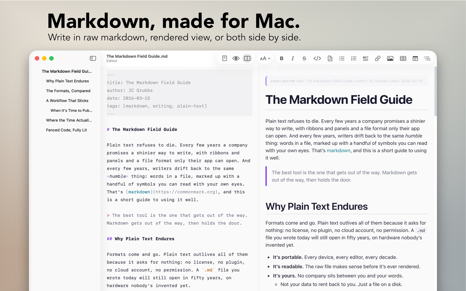 Markdown, made for Mac.