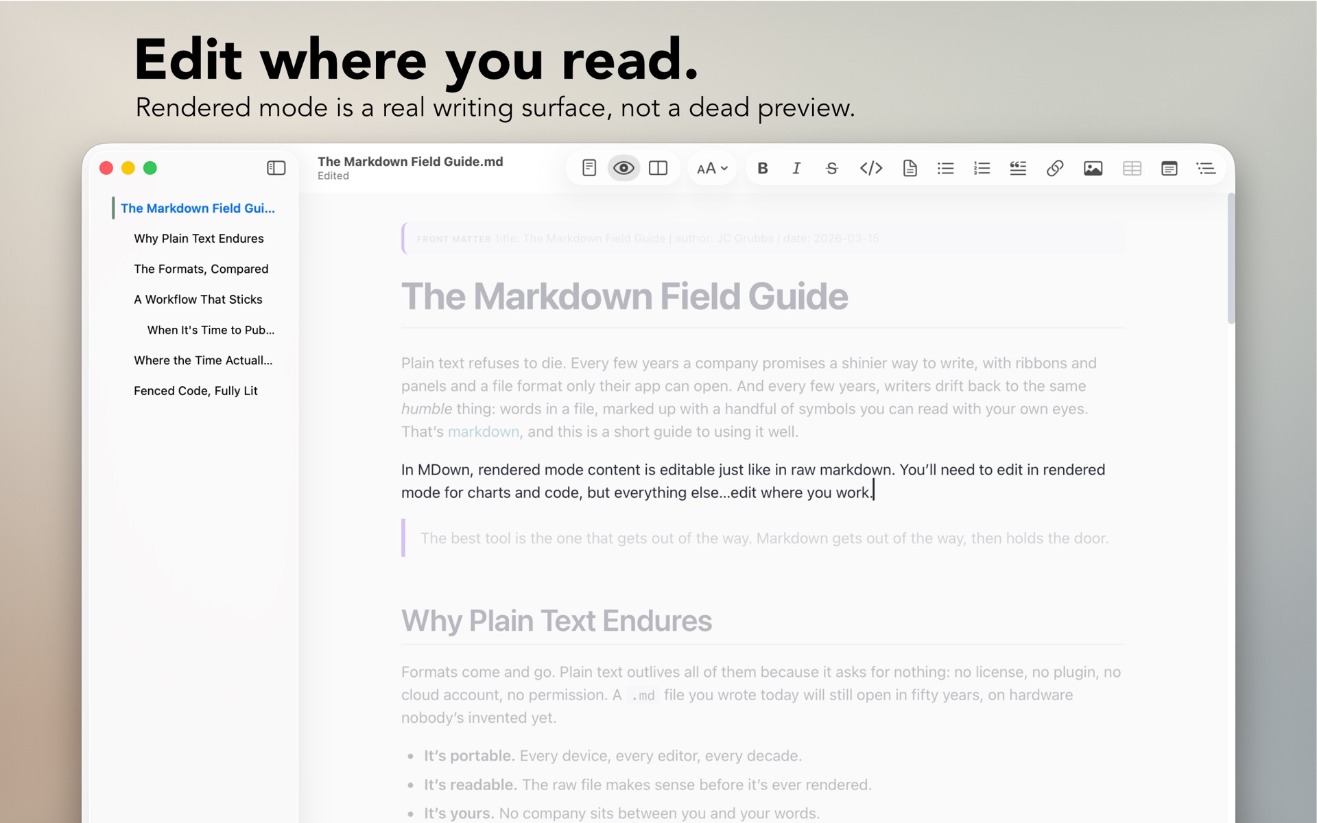 Edit where you read.